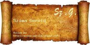 Szima Gerold névjegykártya